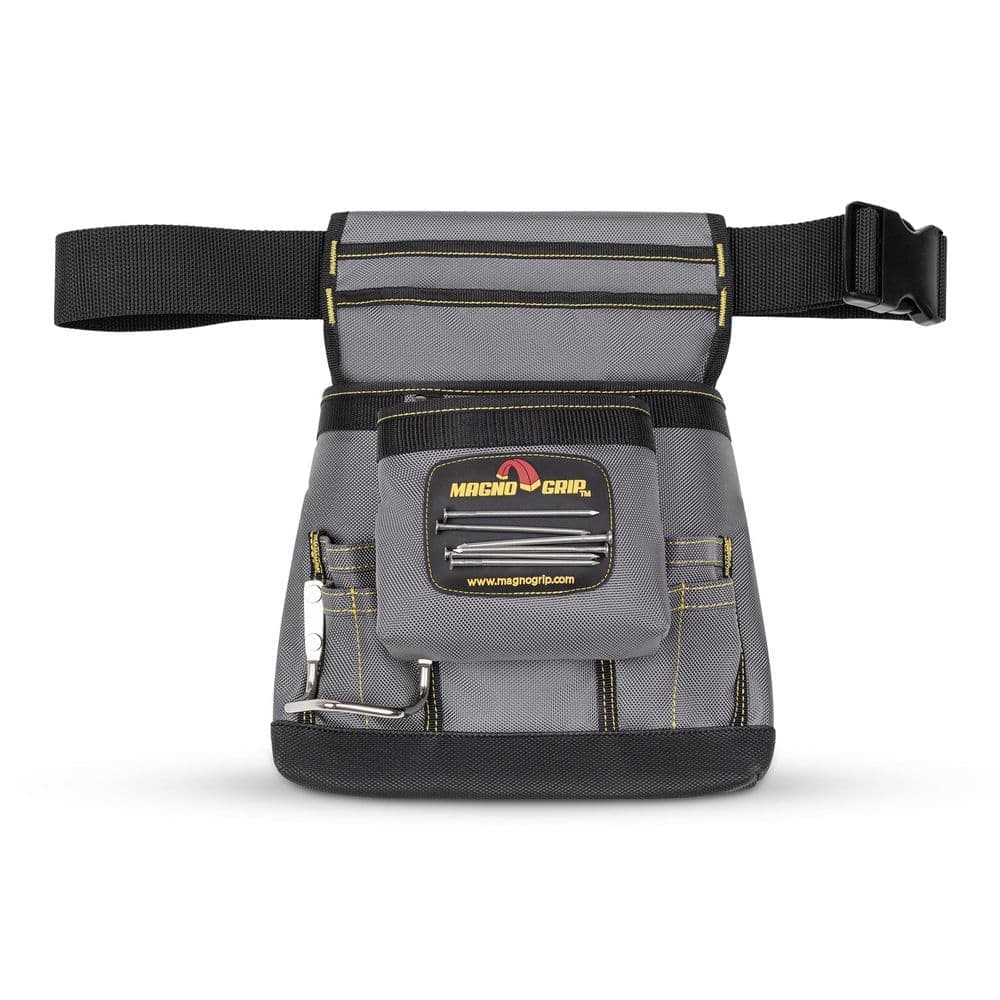 MagnoGrip 11 in. 10-Pocket Platinum Magnetic Tool Pouch with Belt