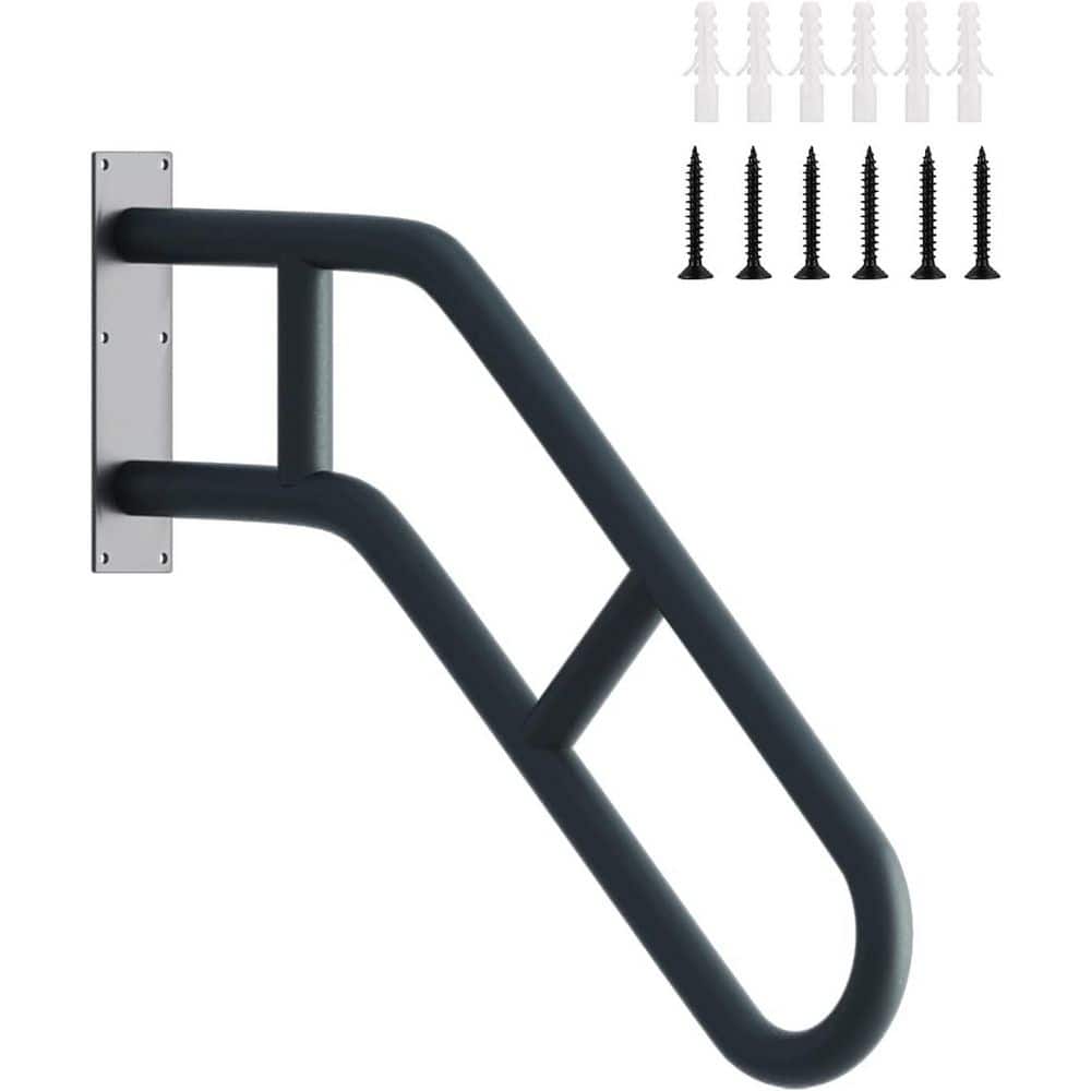 Afoxsos 21 in.W Handrails Wall Mounted Safety Grab Bar Matte Finish with Anti-Skid Crossbar for Outdoor Indoor Steps Metal (1)