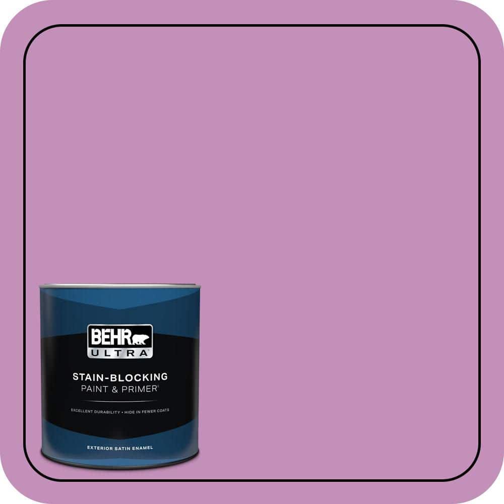 BEHR ULTRA 1 qt. #670B-5 Pretty Petunia Satin Enamel Exterior Paint & Primer (1)