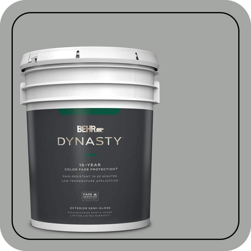 BEHR DYNASTY 5 gal. #PPU25-04 Sharkskin Suit Semi-Gloss Enamel Exterior Stain-Blocking Paint & Primer