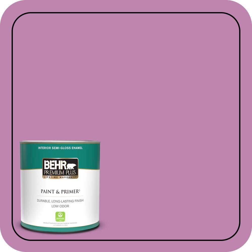 BEHR PREMIUM PLUS 1 qt. #MQ4-60 Joie De Vivre Semi-Gloss Enamel Low Odor Interior Paint & Primer