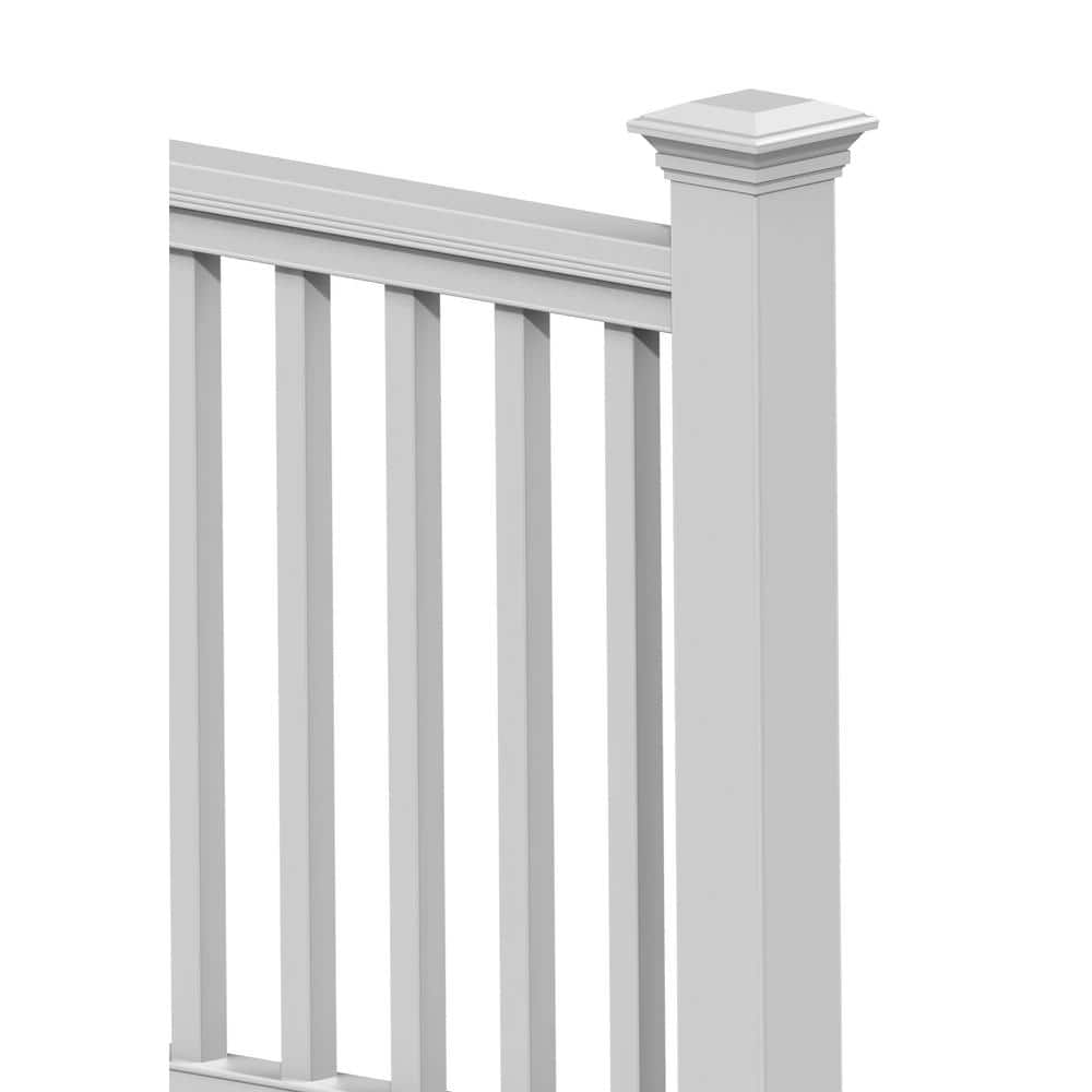 Veranda 4 in. x 4 in. White Contemporary Post Cap with Glue (3)