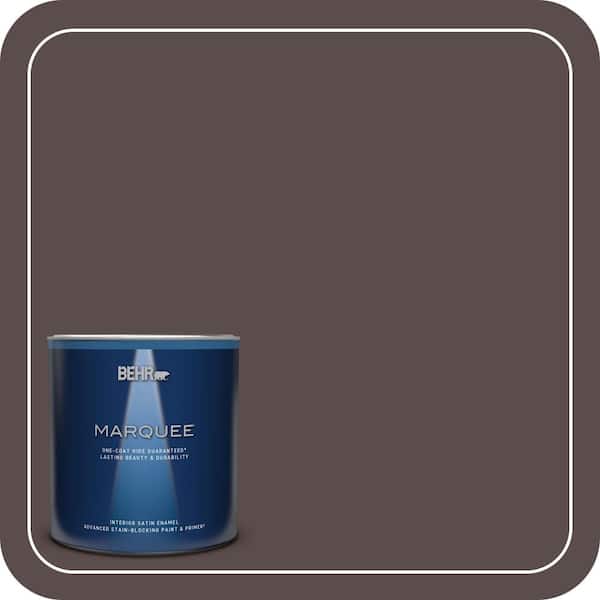 BEHR PREMIUM PLUS #ECC-28-3 Charred Hickory Flat Interior/Exterior Paint & Primer Color Sample (4)