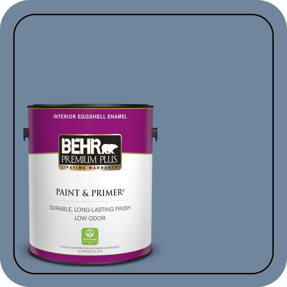 BEHR PREMIUM PLUS 1 gal. #S520-5 Thundercloud Eggshell Enamel Low Odor Interior Paint & Primer (1)