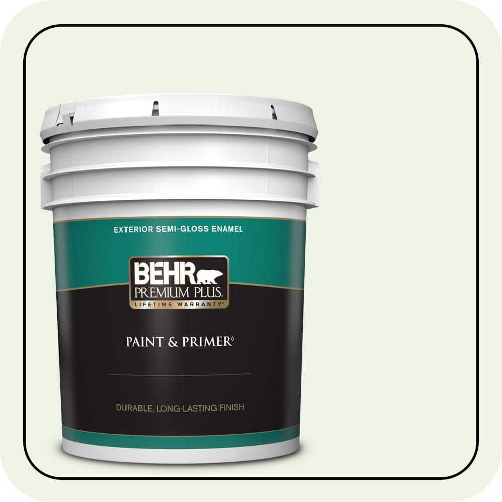BEHR PREMIUM PLUS 5 gal. #440A-1 Parsnip Semi-Gloss Enamel Exterior Paint & Primer