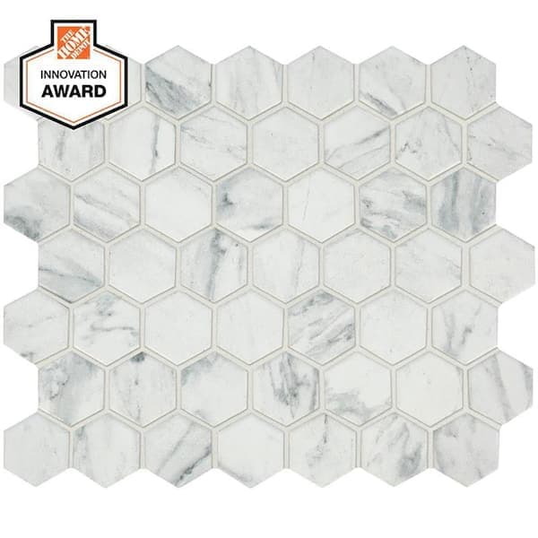 Lifeproof Carrara 10 in. x 12 in. x 6.35 mm Ceramic Hexagon Mosaic Floor and Wall Tile (0.81 sq. ft./Each)