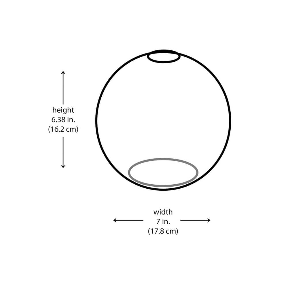 PRIVATE BRAND UNBRANDED 6.38 in. Smokey Grey Tinted Glass Globe Shaped Replacement Pendant Shade with 2.25 in. Lip Fitter (3)