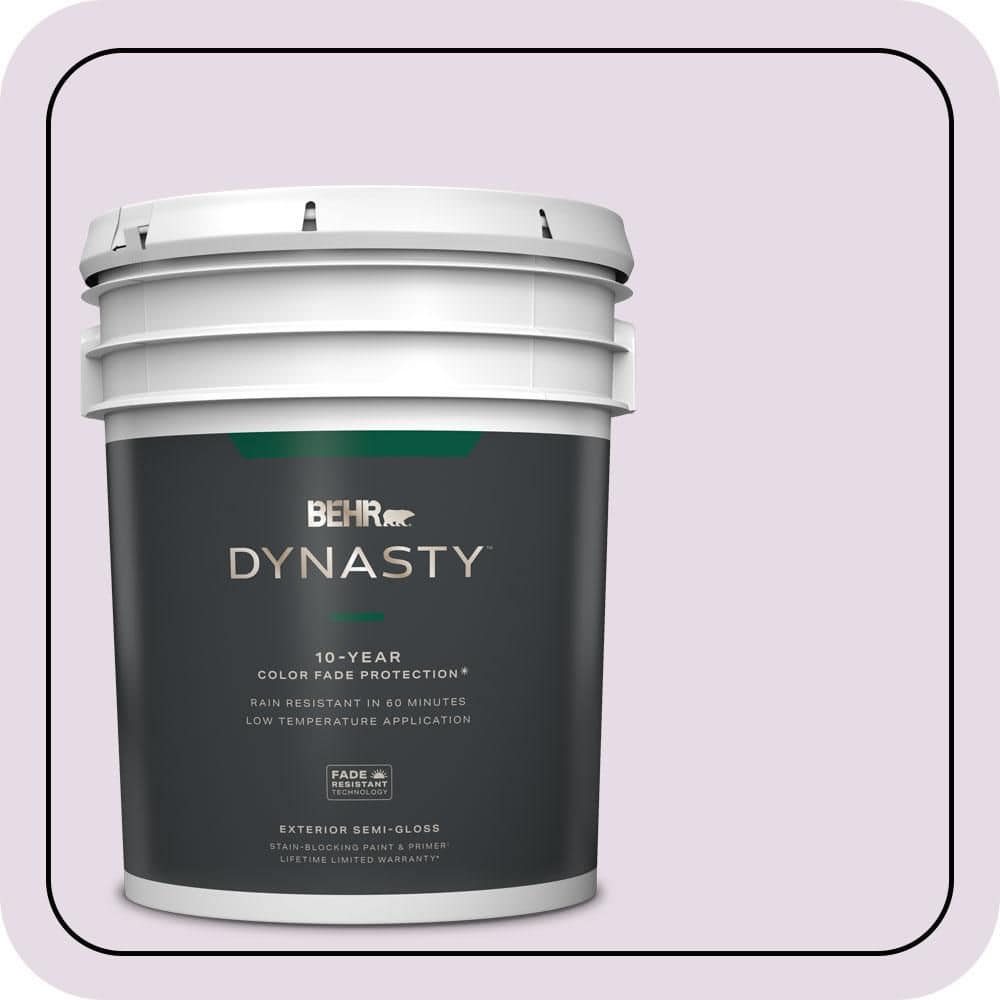 BEHR DYNASTY 5 gal. #M100-1A Not Quite Purple Semi-Gloss Exterior Stain-Blocking Paint & Primer