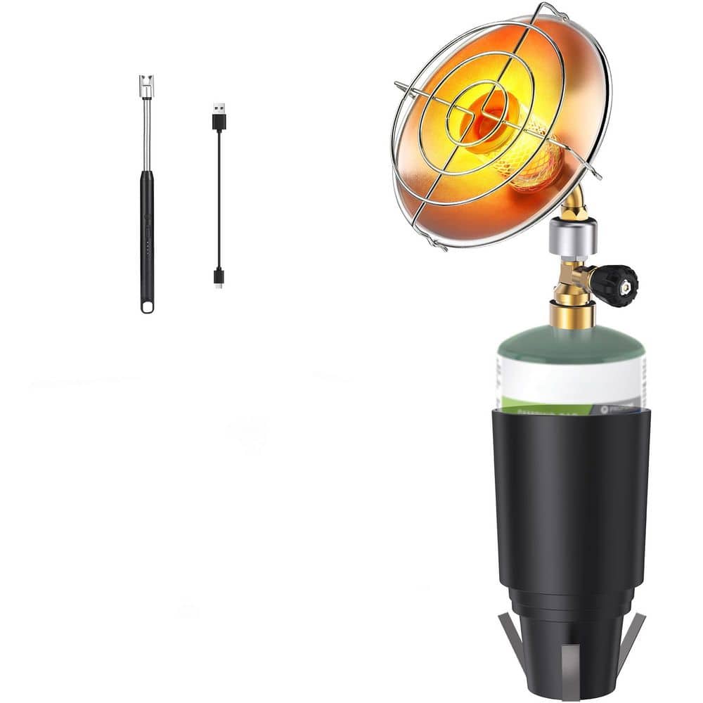 SenQWFa 9,200BTU Portable Propane Outdoor Heater Adjustable Windproof Igniter Steel Cup Holder for Golf Cart Camping