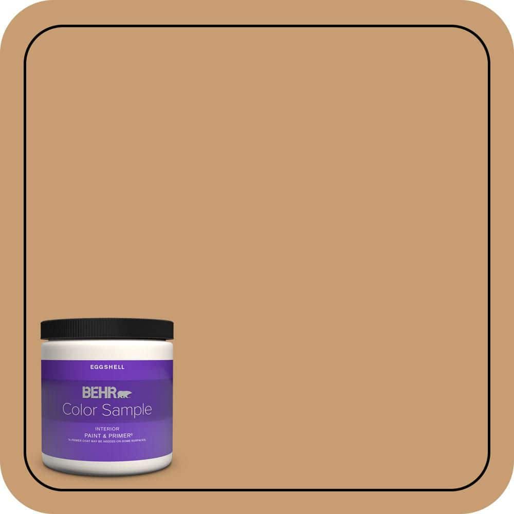 BEHR PREMIUM PLUS 8 oz. #S270-5 Gingersnap Eggshell Enamel Interior Paint & Primer Color Sample