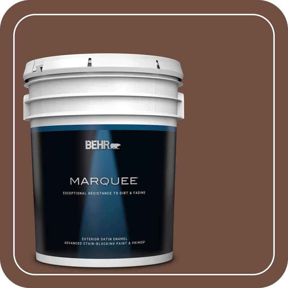 BEHR MARQUEE 5 gal. #N160-7 Brown Velvet Satin Enamel Exterior Paint & Primer