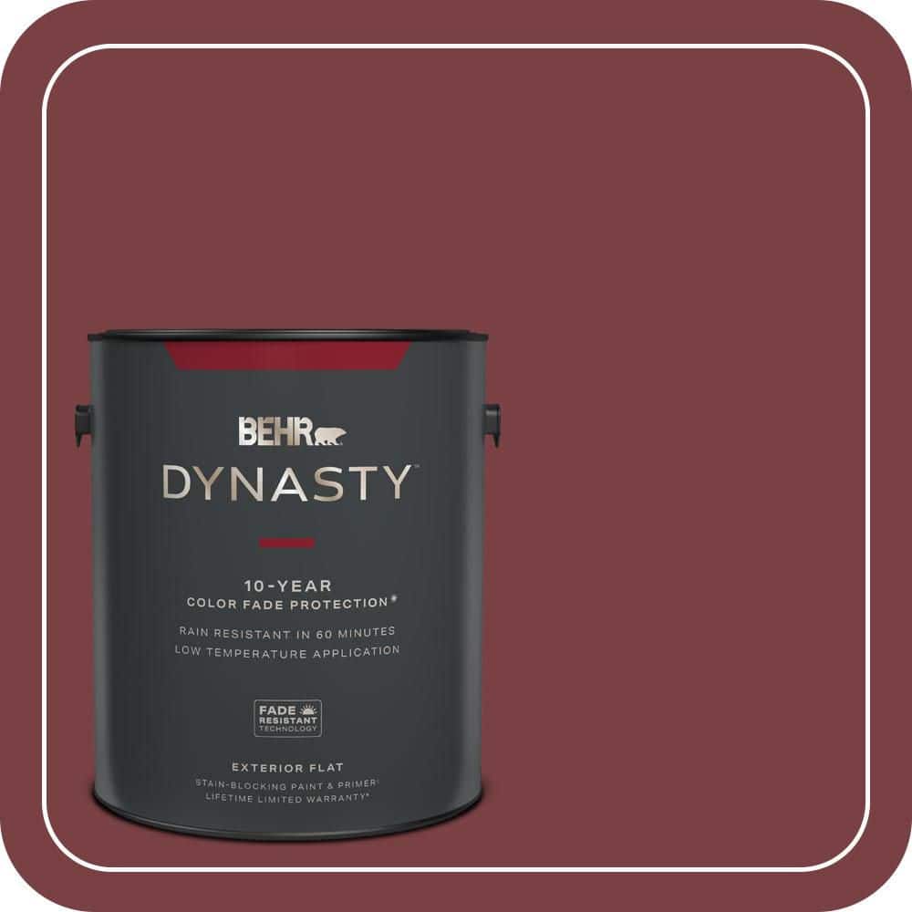 BEHR DYNASTY 1 gal. #PMD-43 Velvety Merlot Flat Exterior Stain-Blocking Paint & Primer