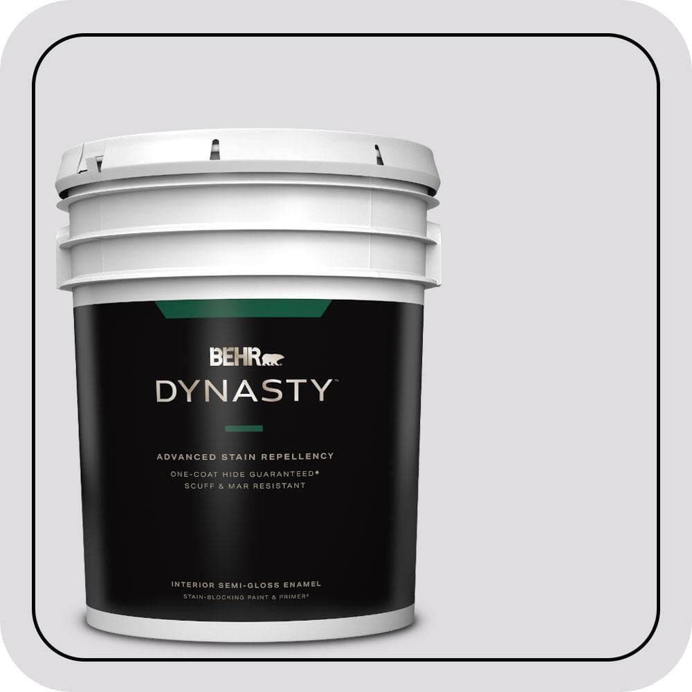 BEHR DYNASTY 5 gal. #N100-1 Enigma Semi-Gloss Enamel Interior Stain-Blocking Paint & Primer