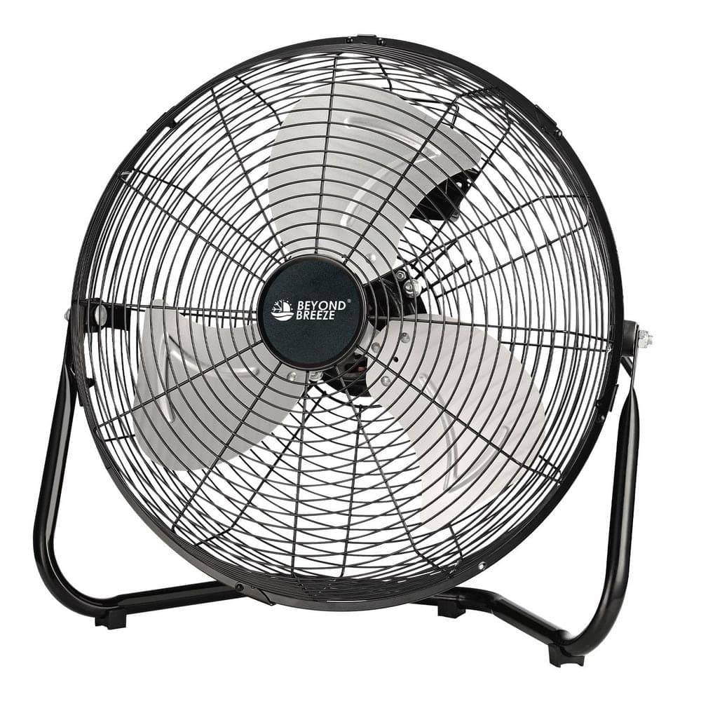 BEYOND BREEZE 14 in. Floor Fan, 3-Speed All Metal Fan with Adjustable Tilt, Portable Cradle Floor Fan, Black (1)