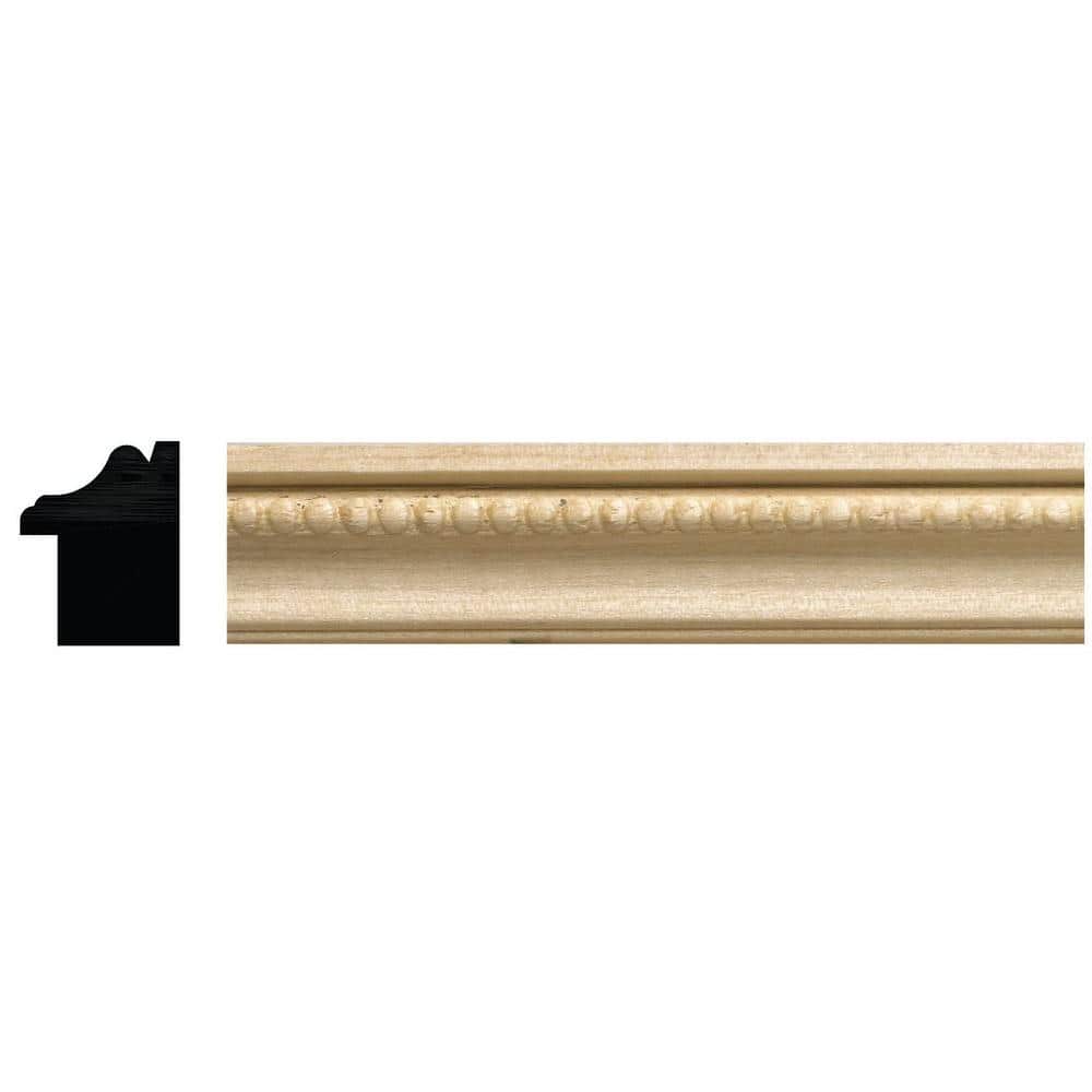 Ornamental Mouldings 1-1/16 in. x 1-3/8 in. x 96 in. White Hardwood Bead Embossed Backband Moulding (1)