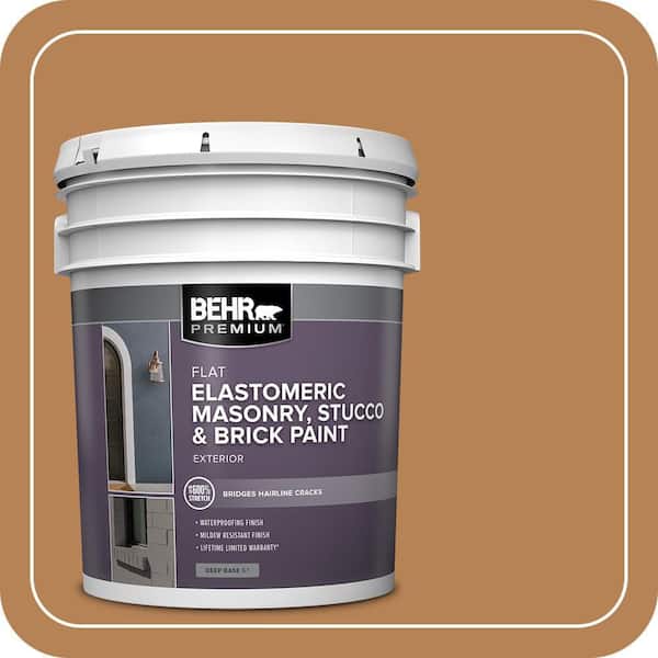 BEHR PREMIUM 5 gal. #S250-5 Roasted Cashew Elastomeric Masonry, Stucco and Brick Exterior Paint (2)