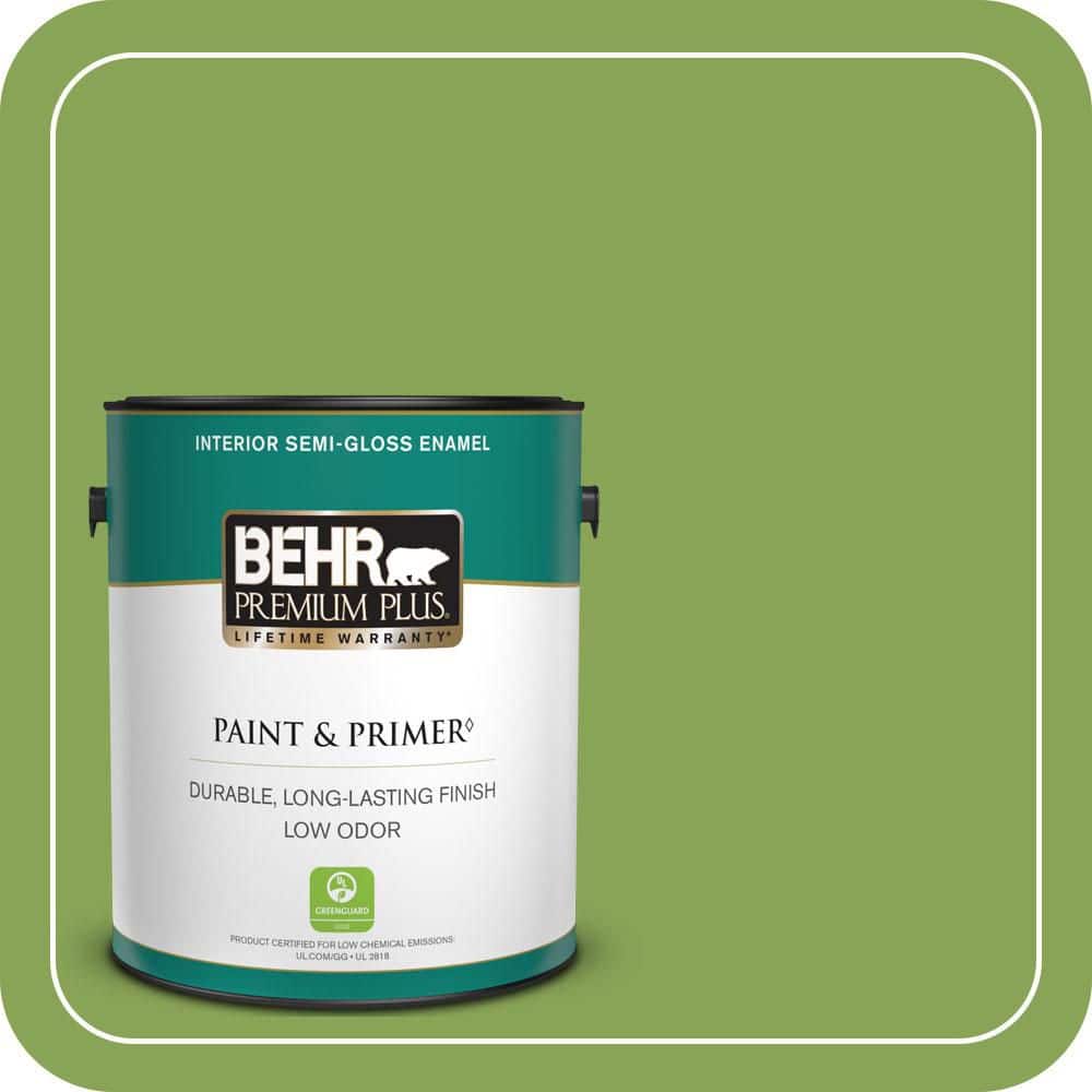 BEHR PREMIUM PLUS 1 gal. #P370-6 Salamander Semi-Gloss Enamel Low Odor Interior Paint & Primer