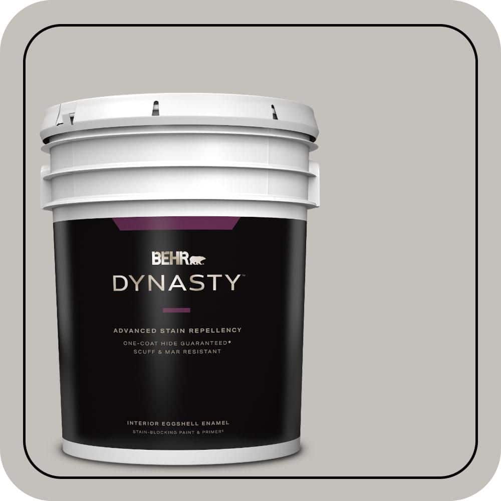 BEHR DYNASTY 5 gal. #PPU18-10 Natural Gray One-Coat Hide Eggshell Enamel Interior Stain-Blocking Paint & Primer