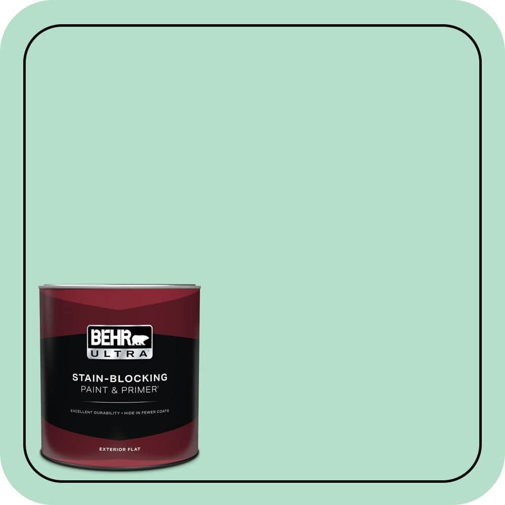 BEHR ULTRA 1 qt. #480C-3 Aqua Bay Flat Exterior Paint & Primer