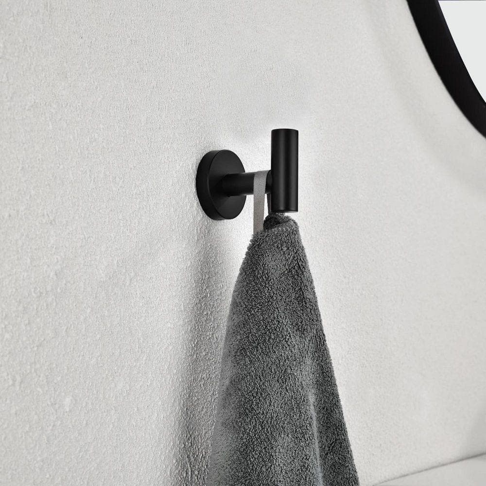 JimsMaison Towel Robe Hook in Matte Black 6-Pack (2)