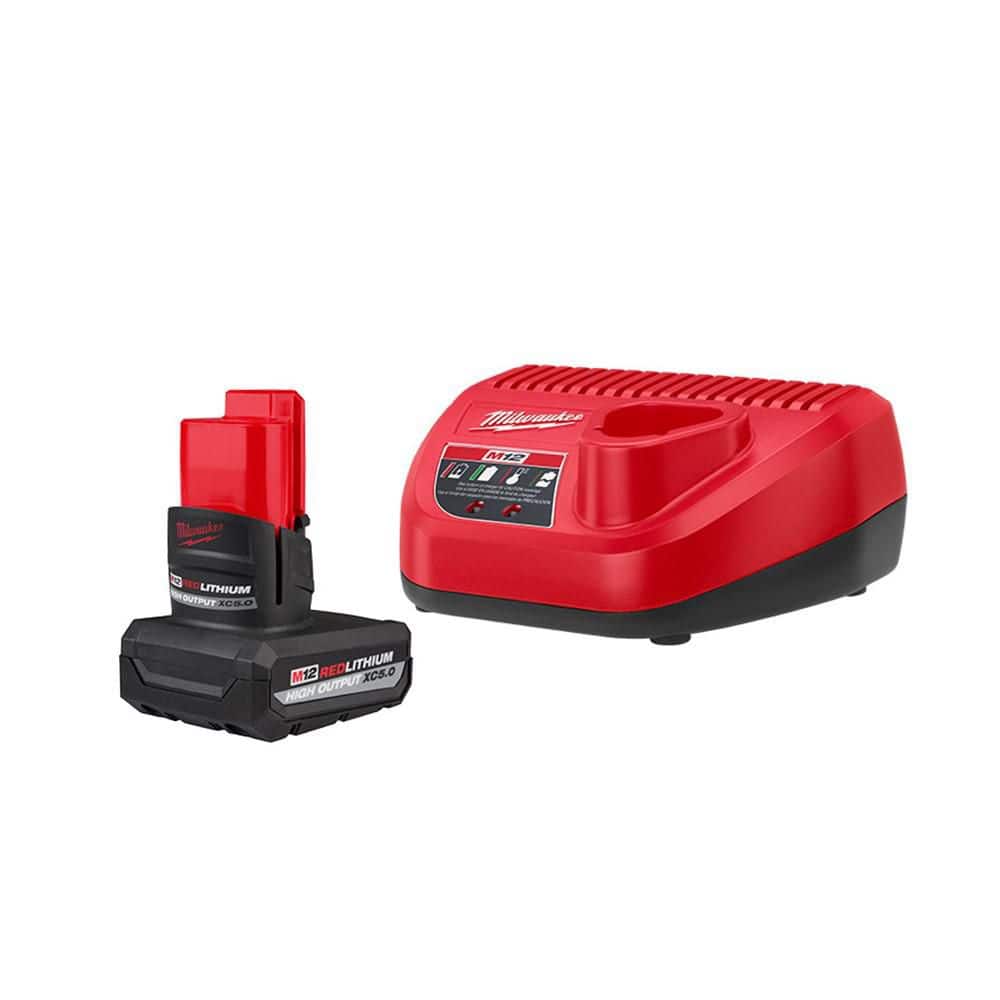 Milwaukee M12 12-Volt Lithium-Ion XC High Output 5.0 Ah Battery Pack with Charger Starter Kit