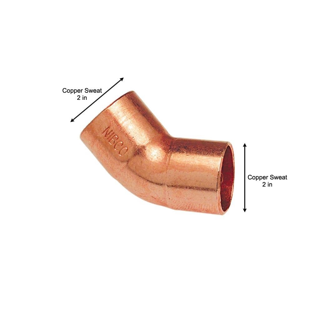 Everbilt 2 in. Copper Pressure 45-Degree Cup x Cup Elbow Fitting (3)