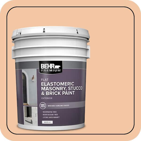 BEHR PREMIUM 5 gal. #MS-15 California Peach Elastomeric Masonry, Stucco and Brick Exterior Paint (2)