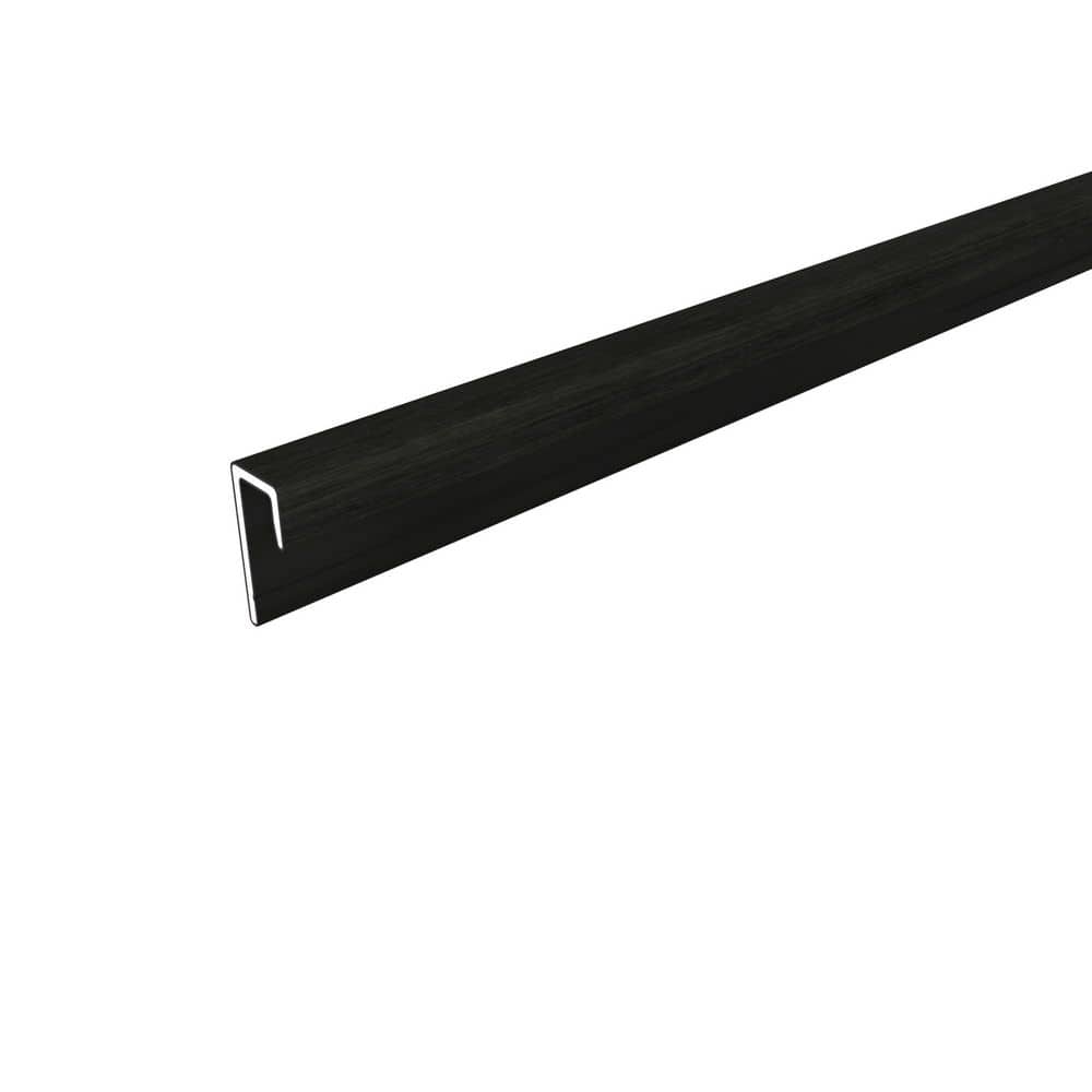 NewTechWood Alusions 0.69 in. x 1.56 in. x 8 ft. Indian Ebony Composite Aluminum J-Trim for Fascia Board (1)