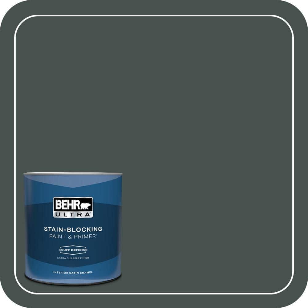 BEHR ULTRA 1 qt. #QE-48 New Forest Extra Durable Satin Enamel Interior Paint & Primer