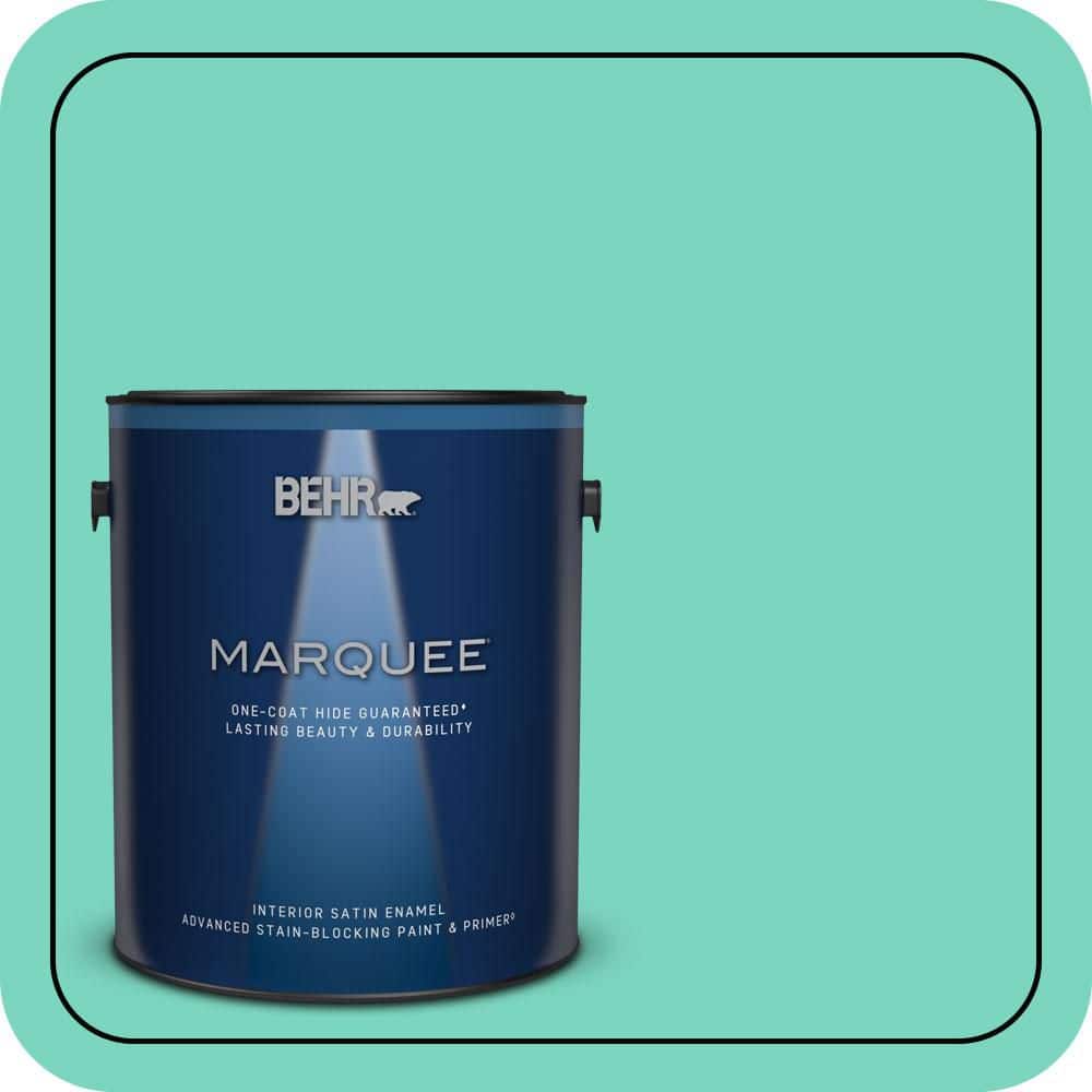 BEHR MARQUEE 1 gal. #P430-3 Green Parakeet Satin Enamel Interior Paint & Primer