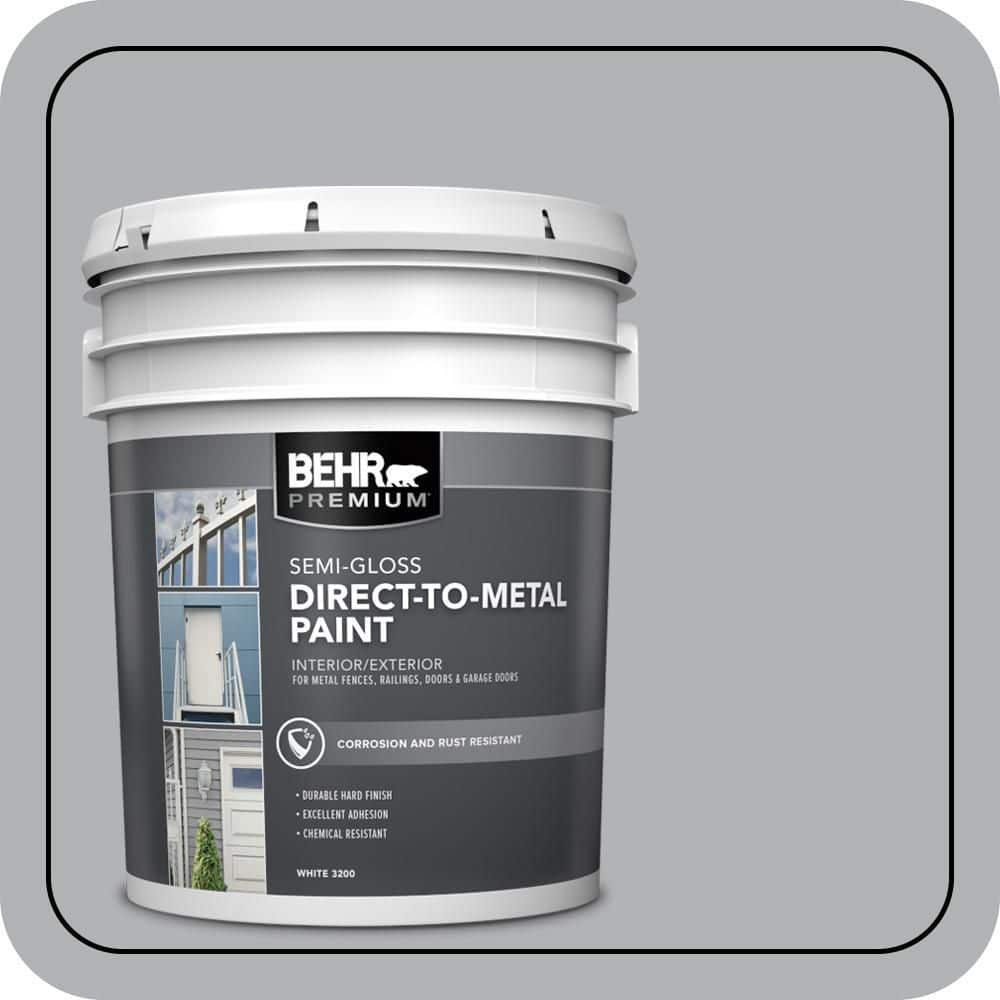 BEHR PREMIUM 5 gal. #PPU26-08 Silverstone Semi-Gloss Direct to Metal Interior/Exterior Paint