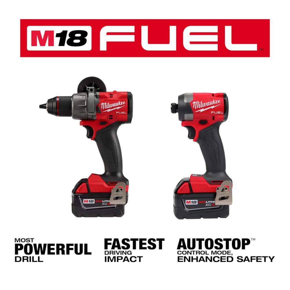 Milwaukee M18 FUEL 18-V Lithium-Ion Brushless Cordless Hammer Drill and Impact Driver Combo Kit (2-Tool) with Multi-Tool (2)