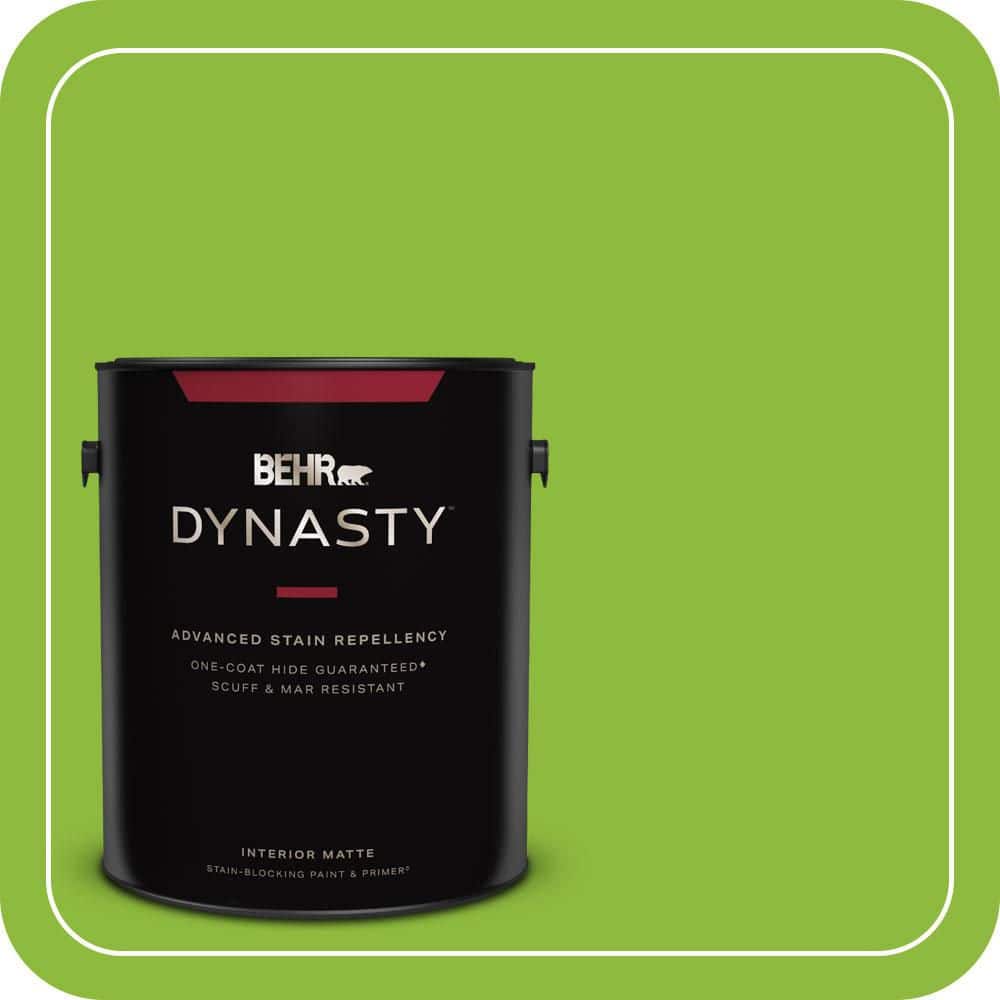 BEHR DYNASTY 1 gal. #S-G-420 Limeade Matte Interior Stain-Blocking Paint & Primer