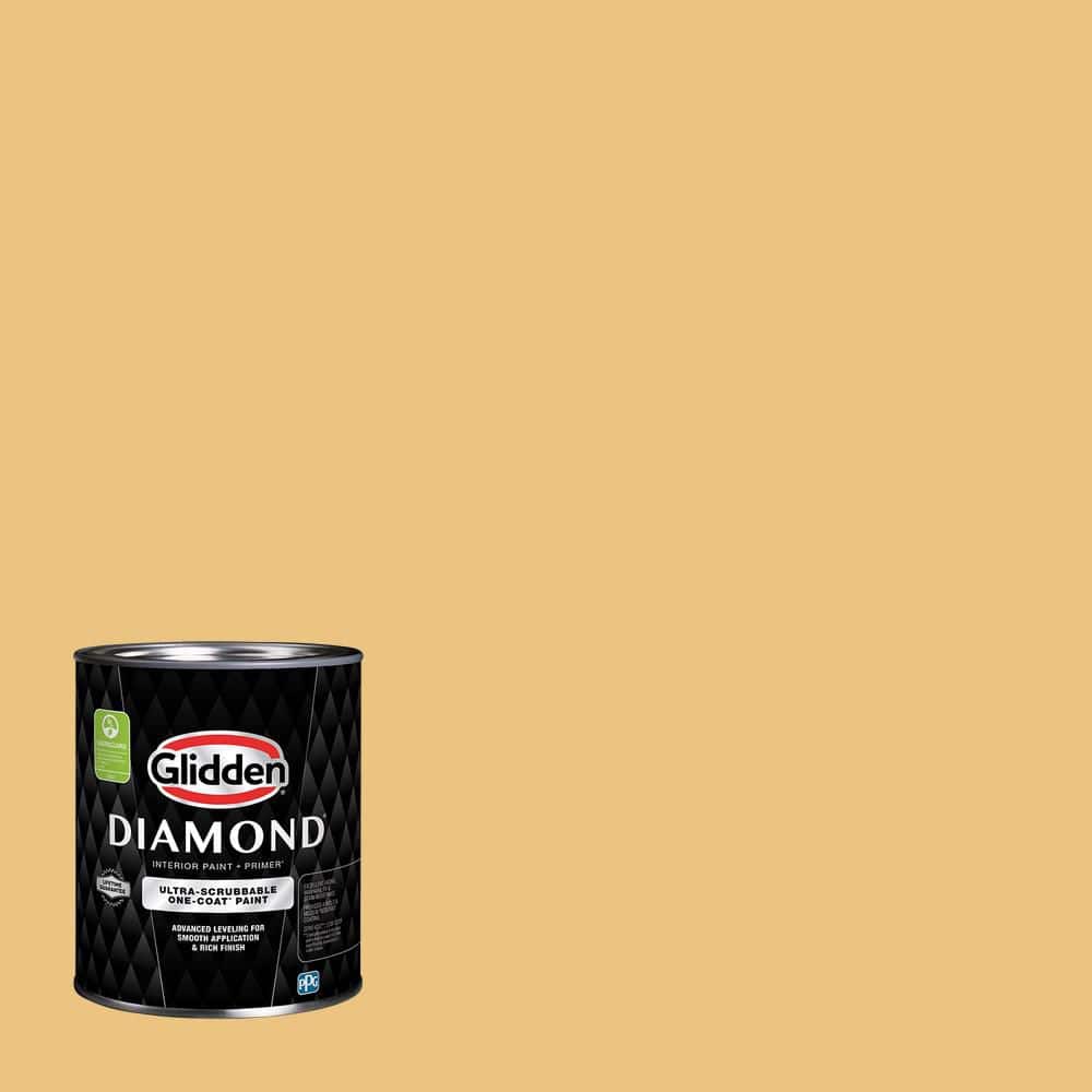 Glidden Diamond 1 qt. PPG1208-4 Gold Buff Semi-Gloss Interior Paint with Primer