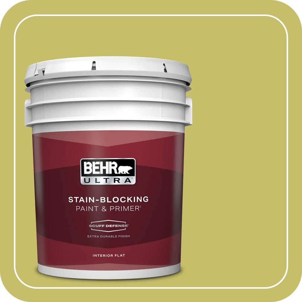 BEHR ULTRA 5 gal. #P350-5 Go Go Lime Extra Durable Flat Interior Paint & Primer