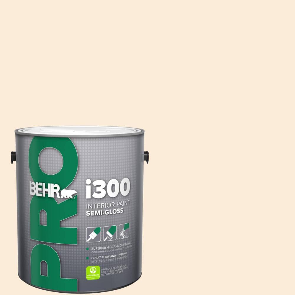 BEHR PRO 1 gal. #OR-W01 White Blush Semi-Gloss Interior Paint