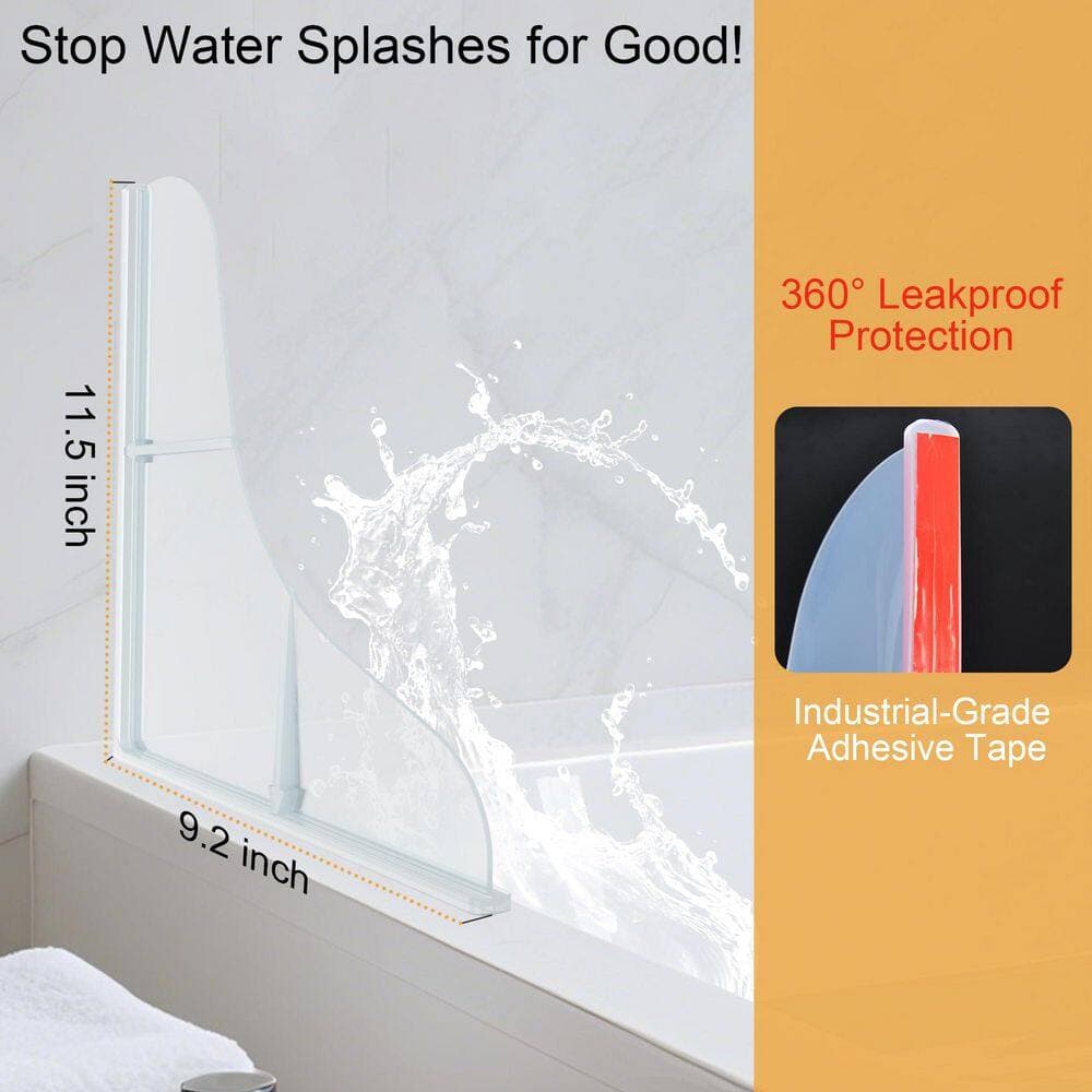 Anqtovp 2 Pack Clear Silicone Bathtub Splash Guard 11.5 in. W x 9.2 in. L Bathroom Shower Water Blocker (2)