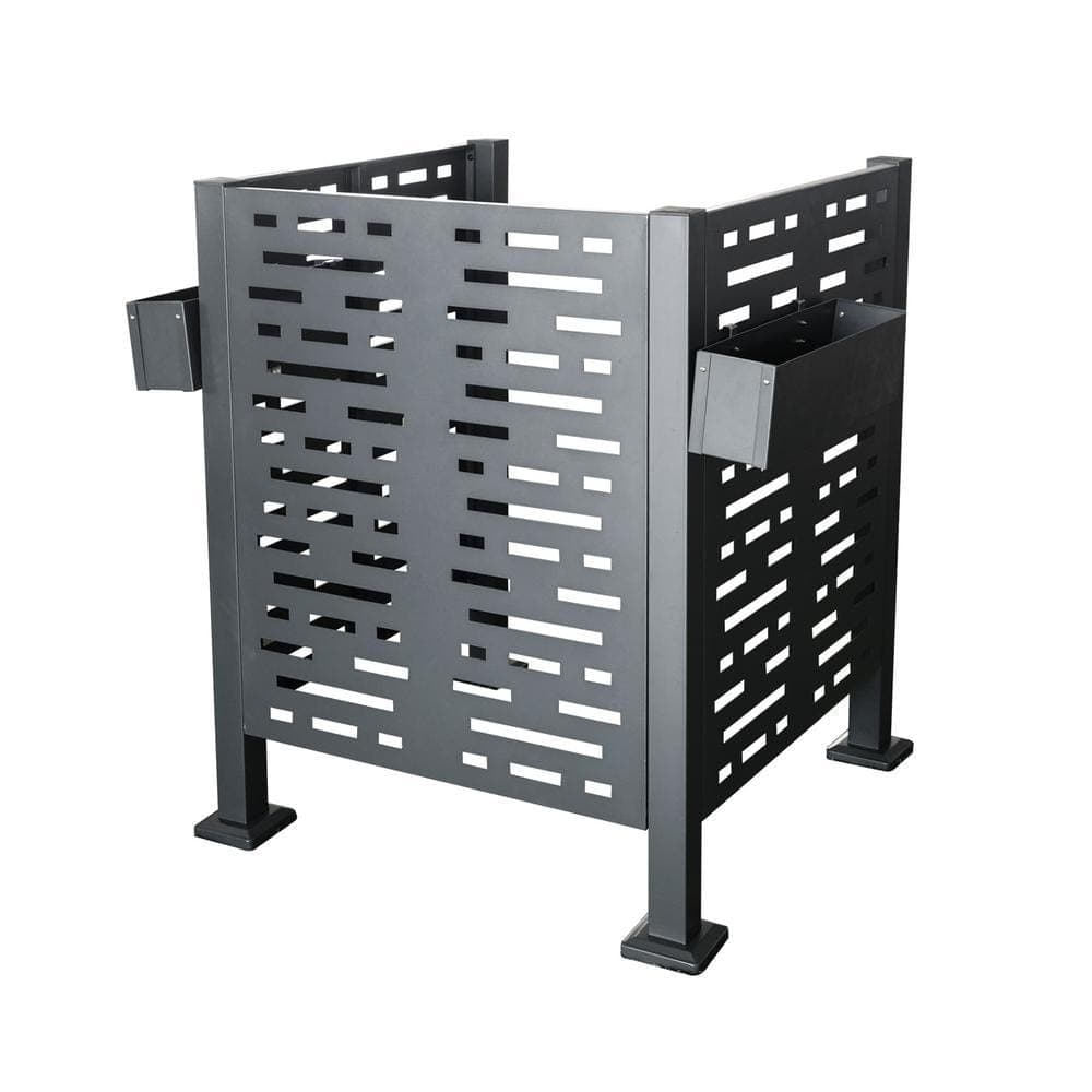 Tenleaf 3 x 3 ft. Black Metal Air Conditioner Fence for Outdoor Units, Privacy 3-Fence Panels to Conceal Air Conditioning Units (1)