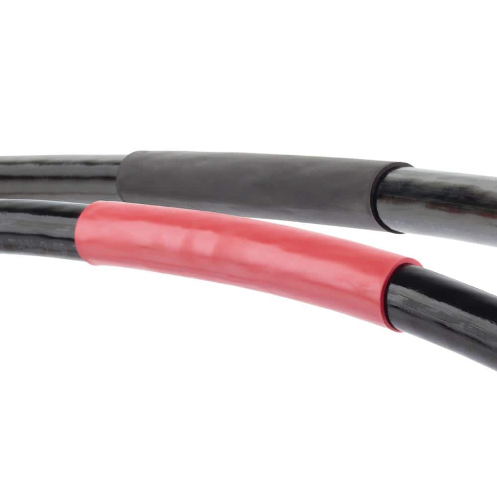 Commercial Electric 1 in. Heat Shrink Battery Cable Identification, Black/Red (4-Pack) (3)