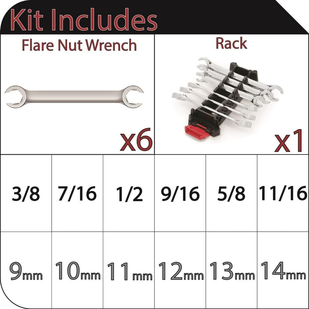 Husky SAE & MM Flare Nut Wrench Set (6-Piece) (2)