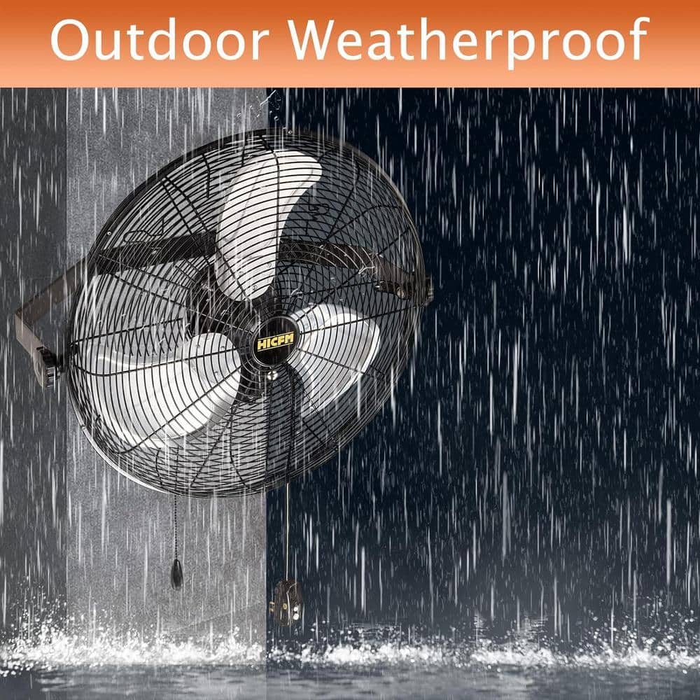 MELEZOOM 18 in. 4600 CFM Outdoor Safety Yellow Mounted Wall Fan with IP44 Enclosure Motor, 3-Speed Weatherproof (2)