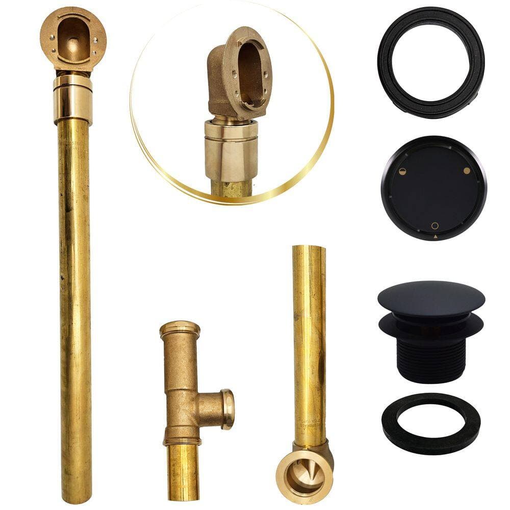 Westbrass 22-1/2 in. Deep Soak Tip-Toe Drain Brass Bath Waste Overflow with Ball Joint (3)