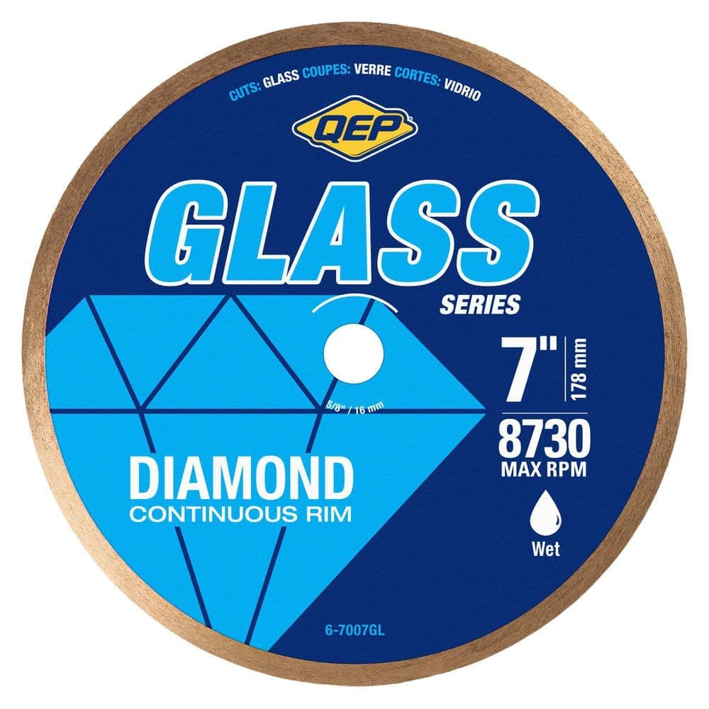 QEP Glass Series 7 in. Premium Diamond Saw Blade Cuts Wet Through Glass