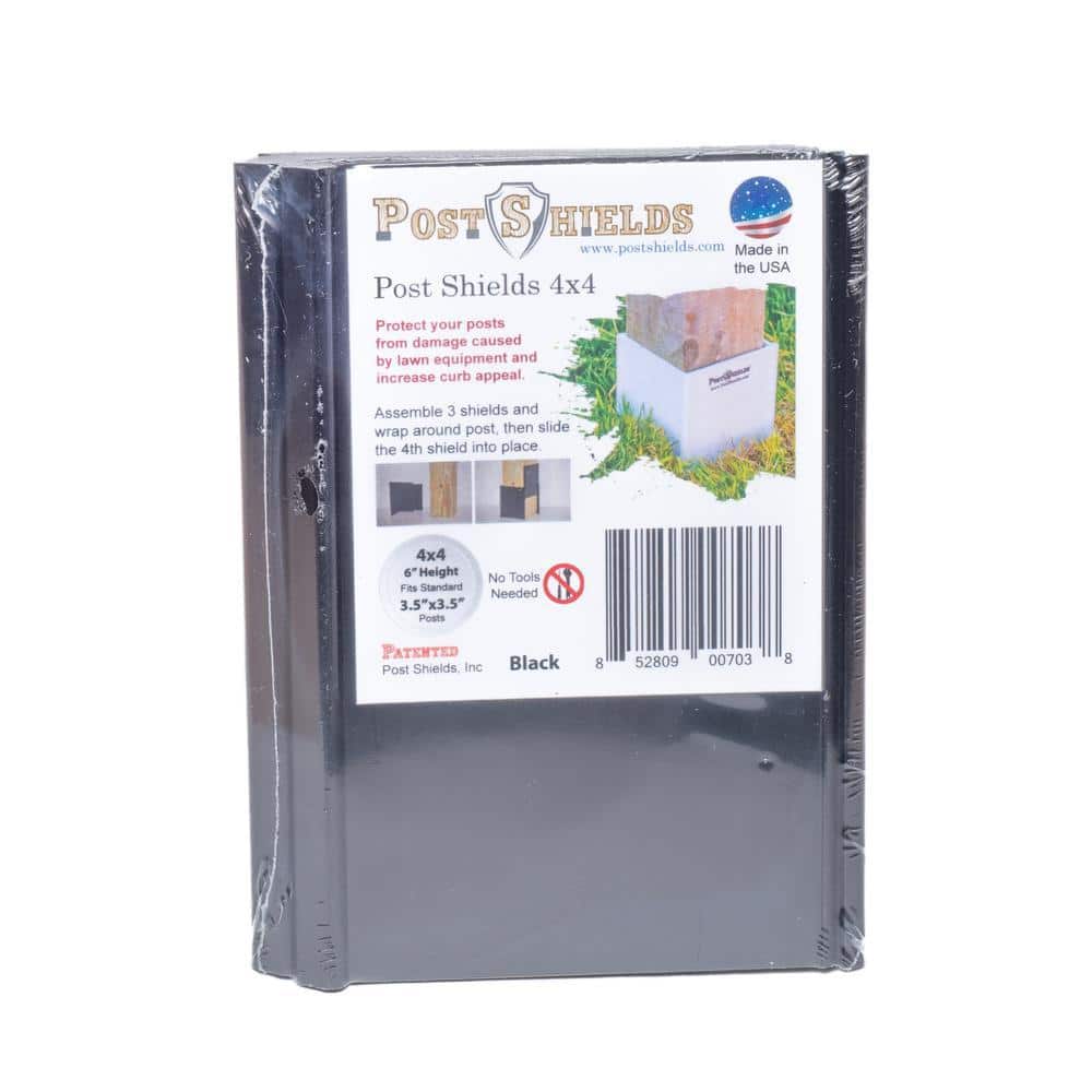 Post Shields 3.5 in. x 3.5 in. x 6 in. H Black Post Wrap (3)