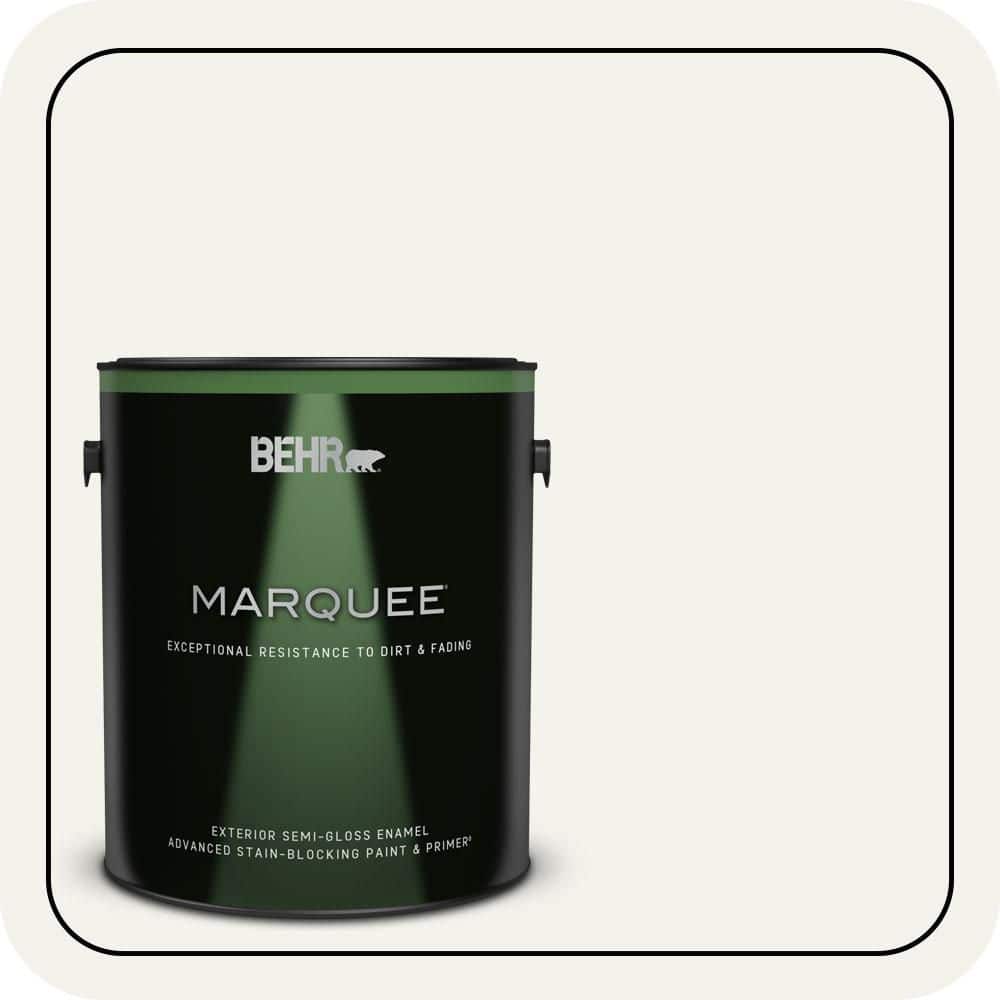 BEHR MARQUEE 1 gal. #W-F-600 Snow Fall Semi-Gloss Enamel Exterior Paint & Primer (1)