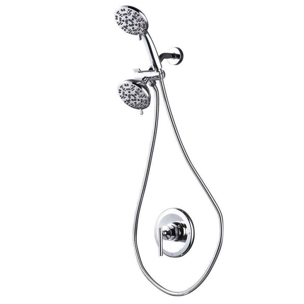 AVITAS 2-in-1 Dual Shower Head Combo Handheld and Rain Shower with 7-Spray in Chrome (Valve Included) (1)