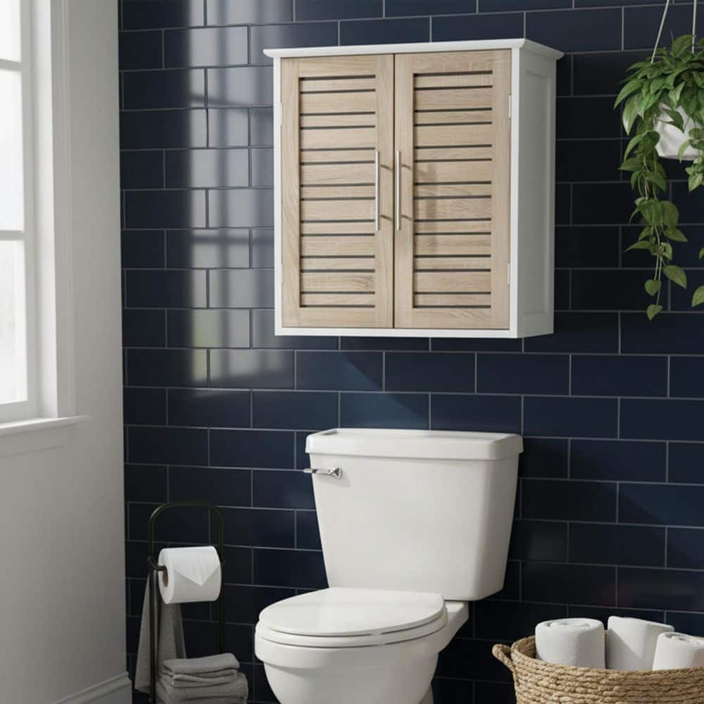 EVIDECO French home goods Stockholm 20.5 in. W Wall Mount Bath Wall Cabinet in Oak (3)