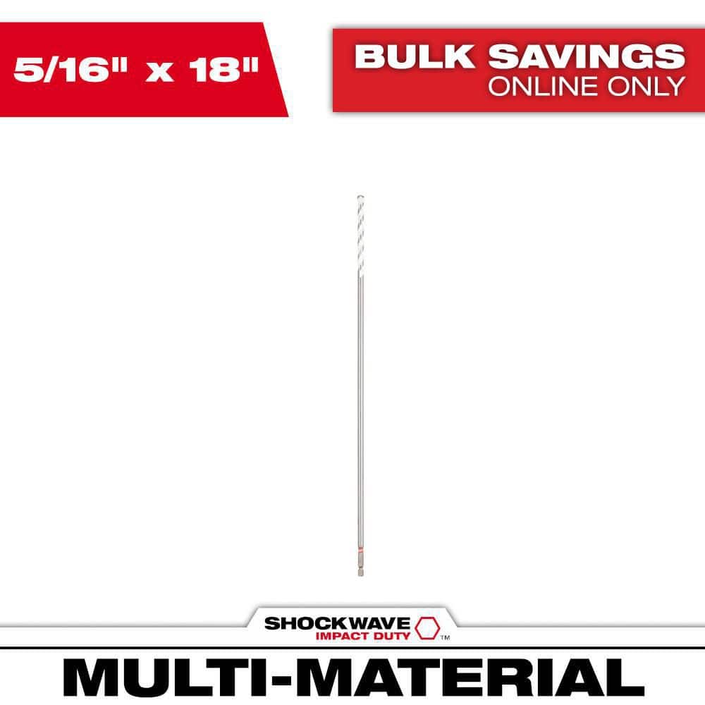 Milwaukee 5/16 in. x 18 in. SHOCKWAVE Impact Duty Carbide Bellhanger Multi-Material Bit