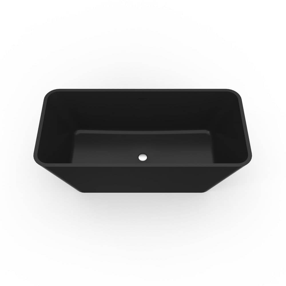 Boosicavelly 67.00 in. x 31.50 in. Soaking Bathtub with Center Drain in Black (3)