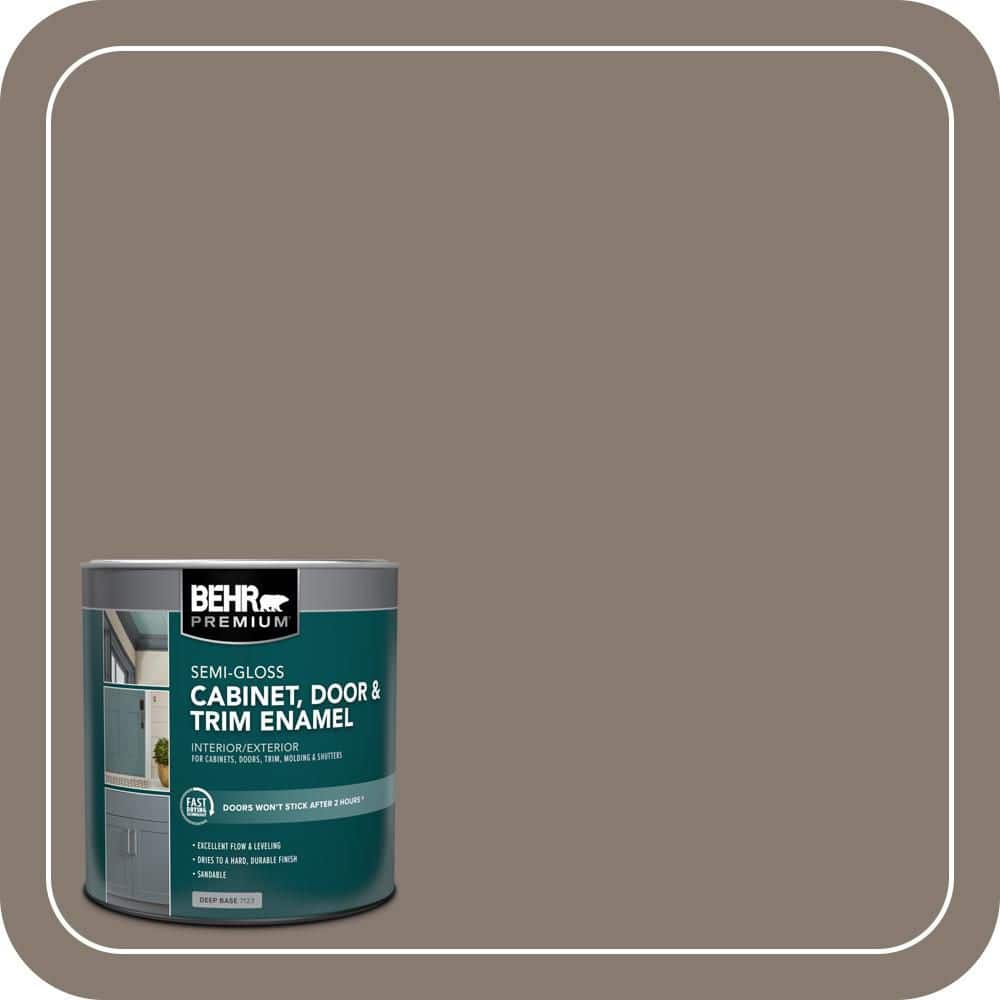 BEHR PREMIUM 1 qt. #SC-159 Boot Hill Grey Semi-Gloss Enamel Interior/Exterior Cabinet, Door & Trim Paint